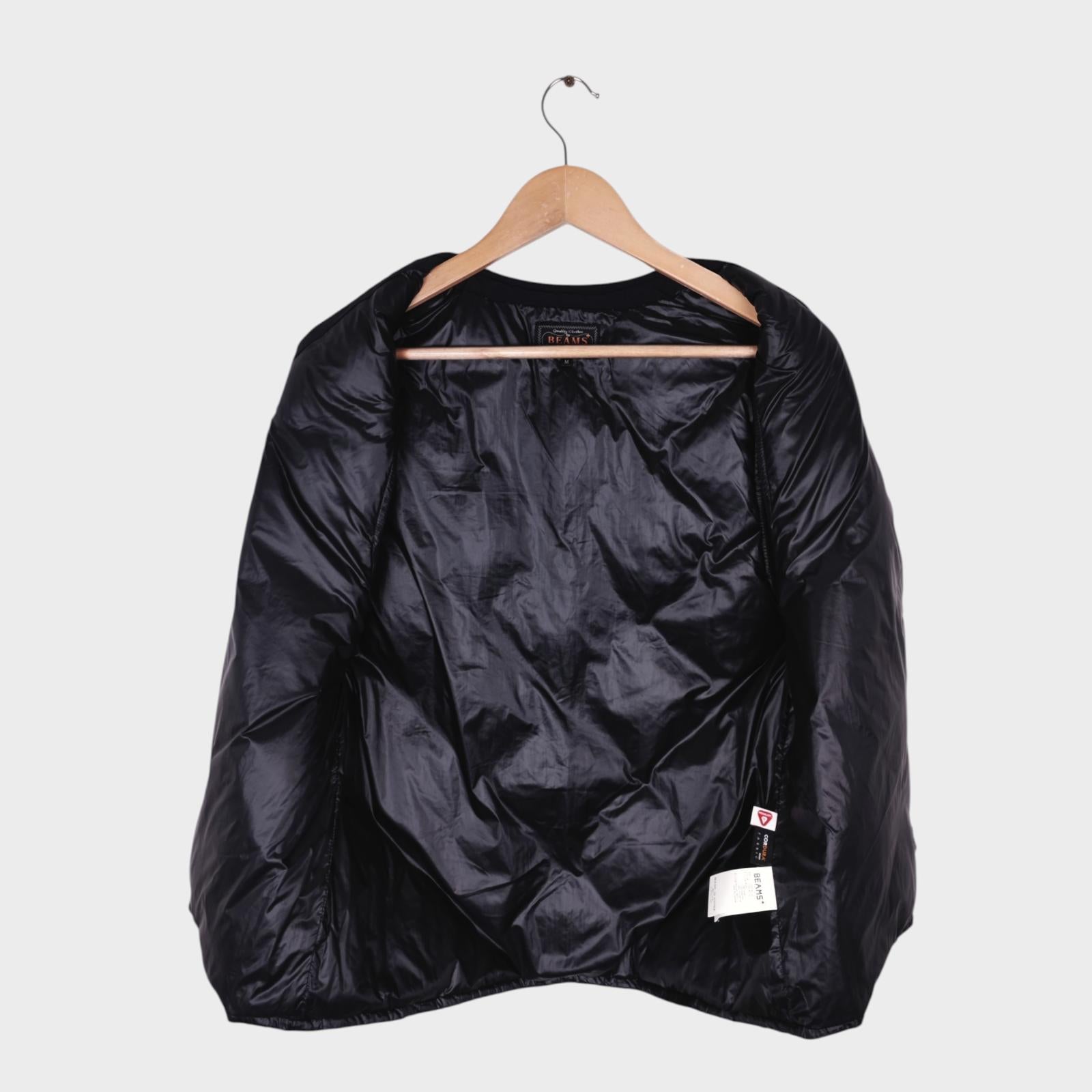 BEAMS PLUS Men's Black Lightweight Quilted Primaloft Gilet