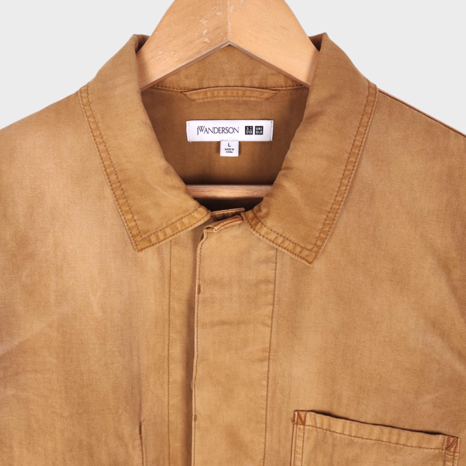 JW ANDERSON x UNIQLO Men's Washed Brown Embroidered Logo Chore Jacket