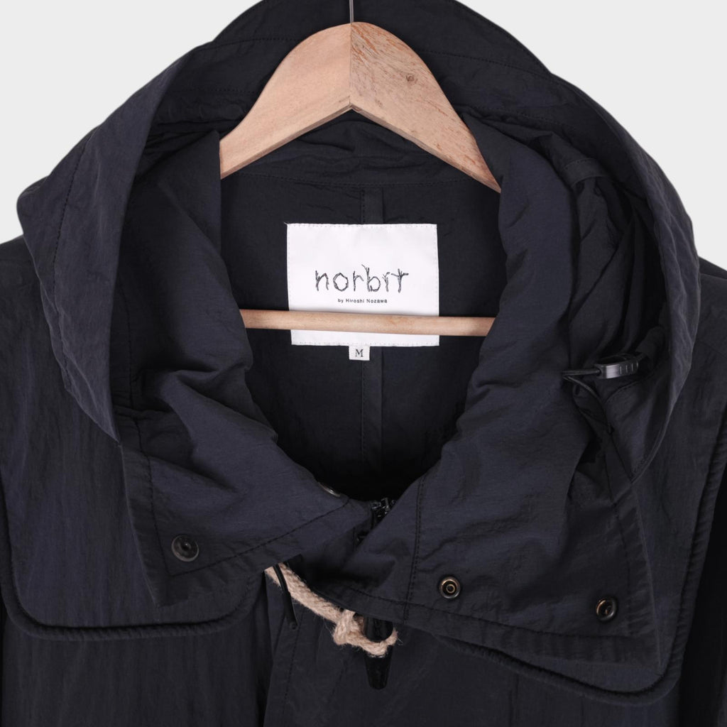 NORBIT BY HIROSHI NOZAWA Men's Grey Water Repellent Nylon Duffle Mod Coat Jacket