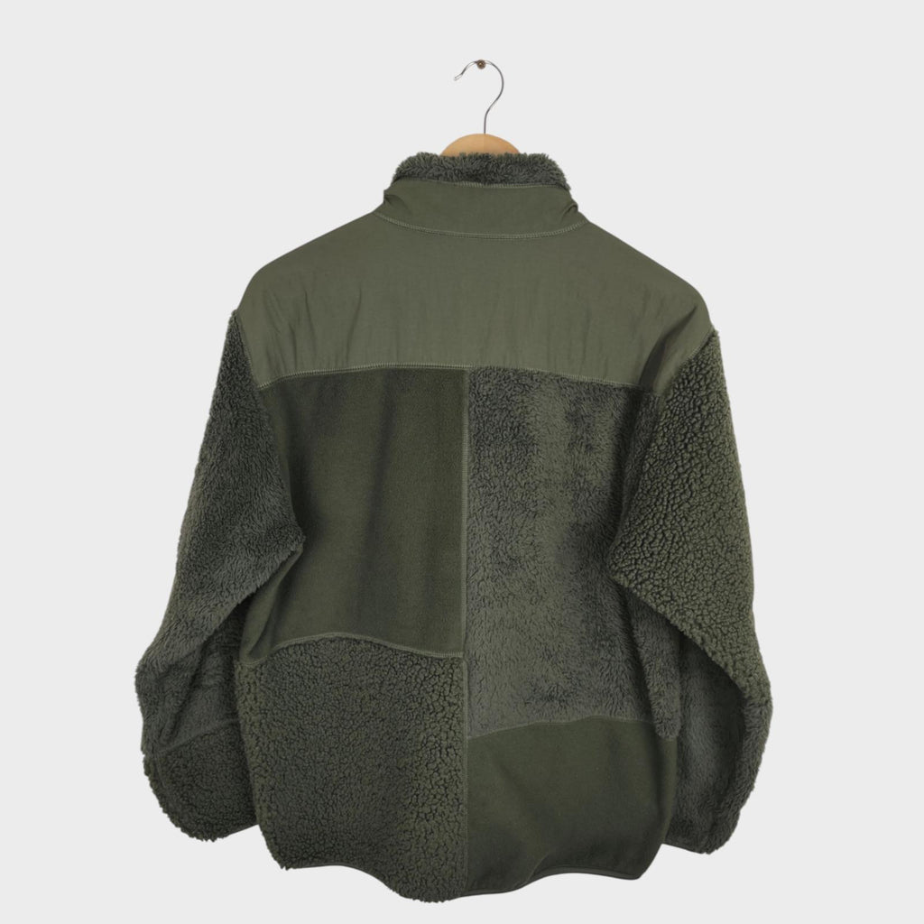 ENGINEERED GARMENTS x UNIQLO Men's Khaki Green Patchwork Fleece Jacket