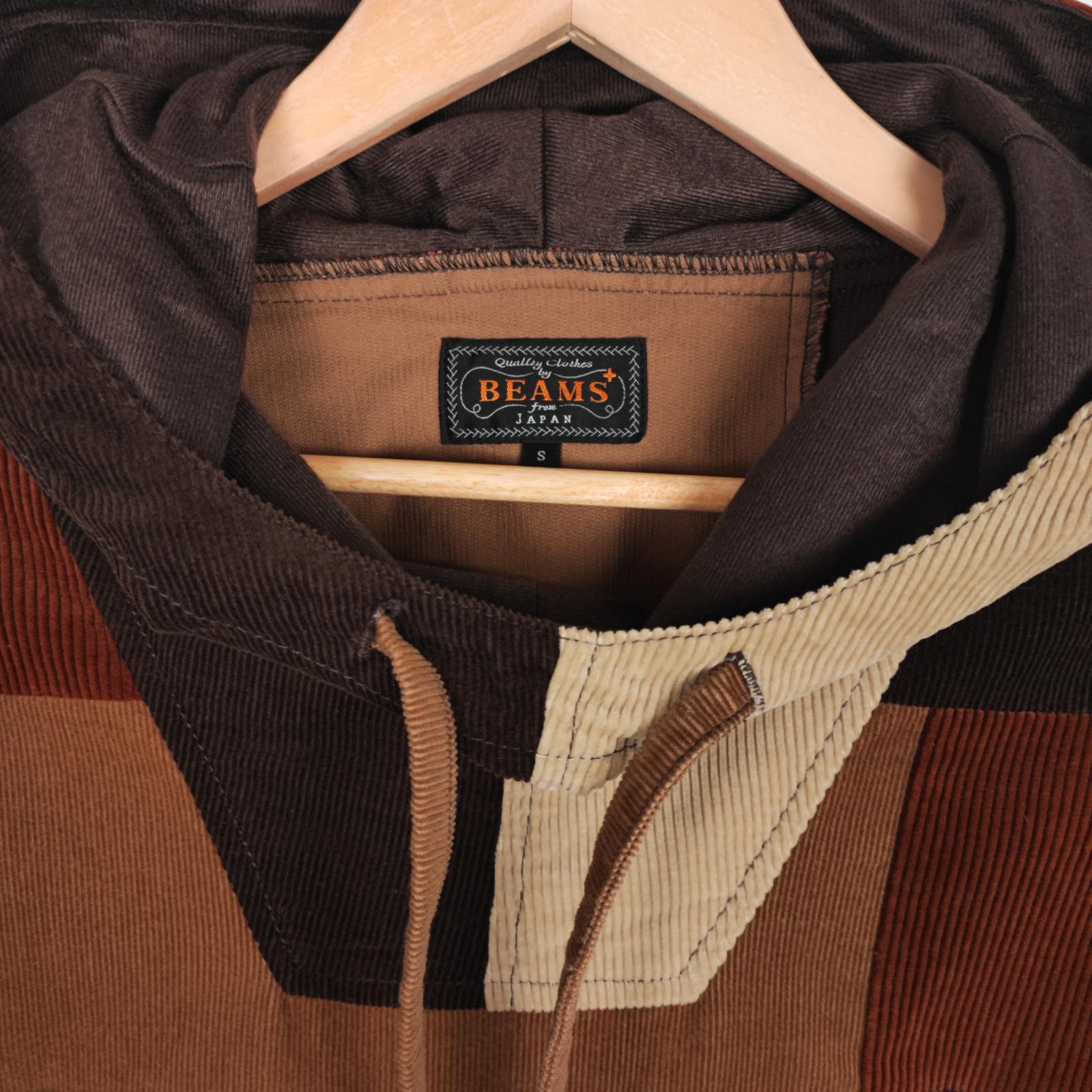 BEAMS PLUS Men's Multicoloured Military Corduroy Patchwork Smock