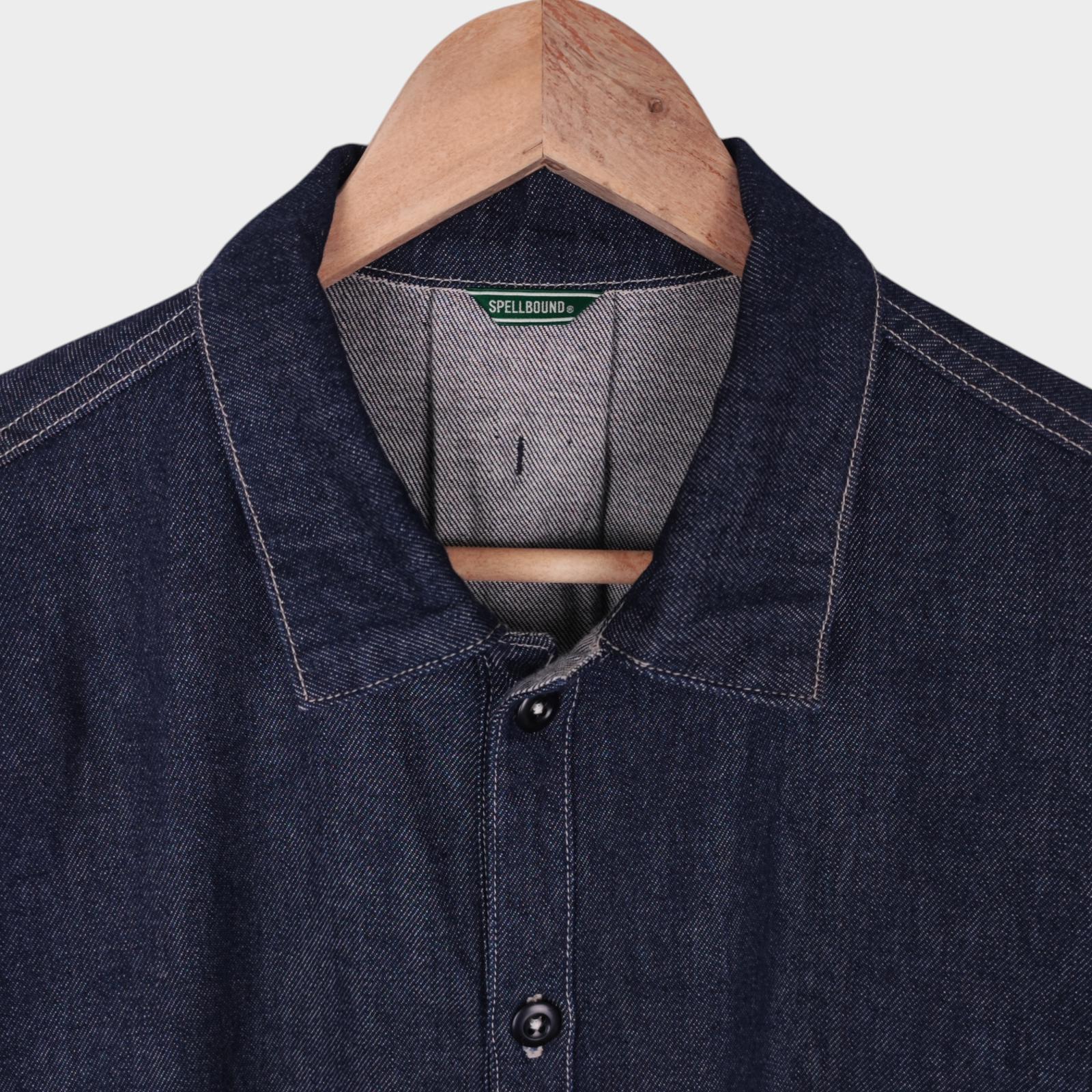 SPELLBOUND Men's Made in Japan Blue Boxy Fit Denim Utility Jacket