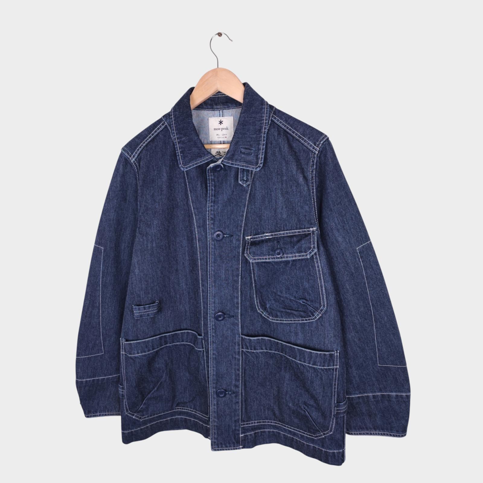 SNOW PEAK Men's Blue Made in Japan Heavyweight Denim Takibi Spec Chore Jacket