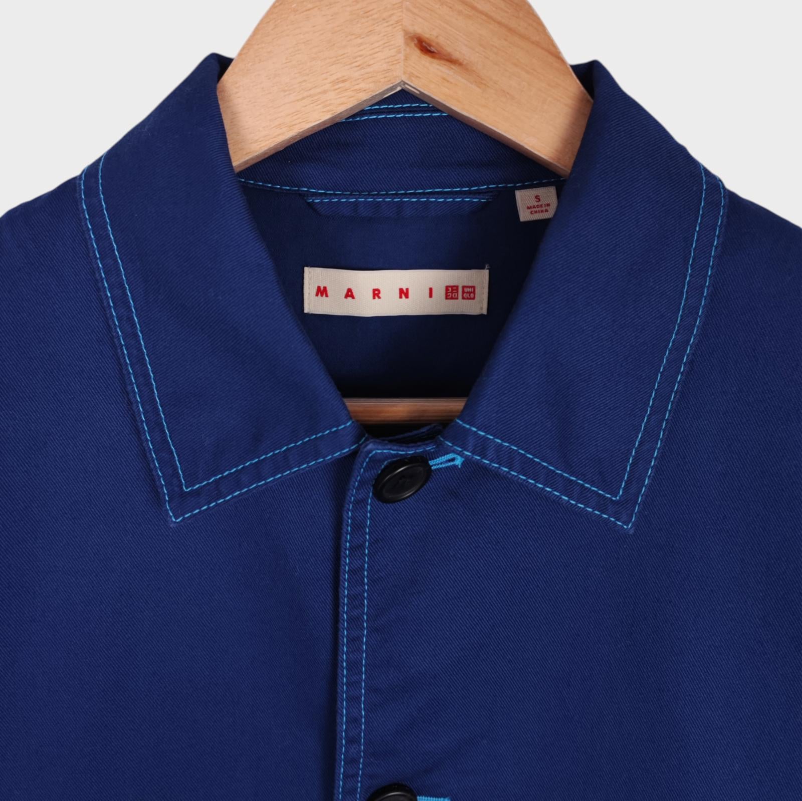 MARNI x UNIQLO Men's Blue Cotton Twill Work Chore Jacket