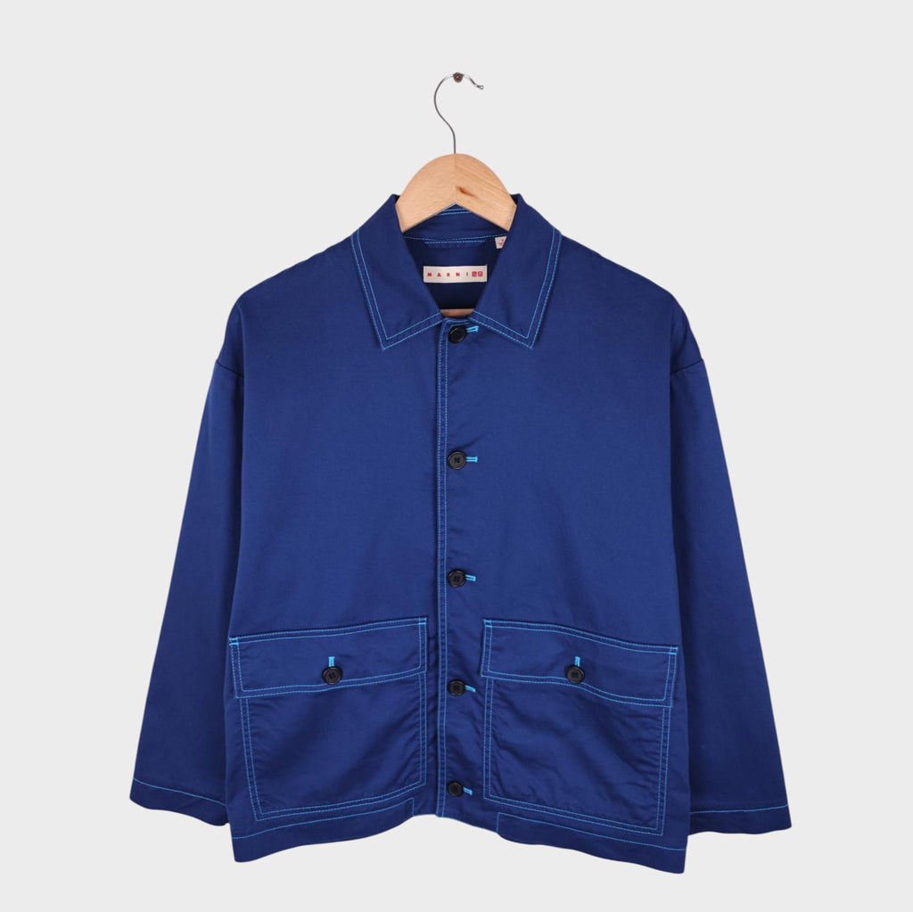 MARNI x UNIQLO Men's Blue Cotton Twill Work Chore Jacket
