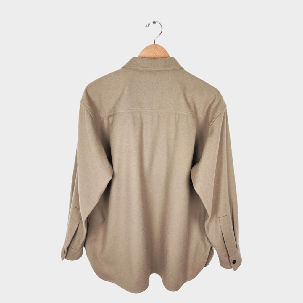 MHL MARGARET HOWELL Men's Light Khaki Cotton Wool Pullover Overshirt