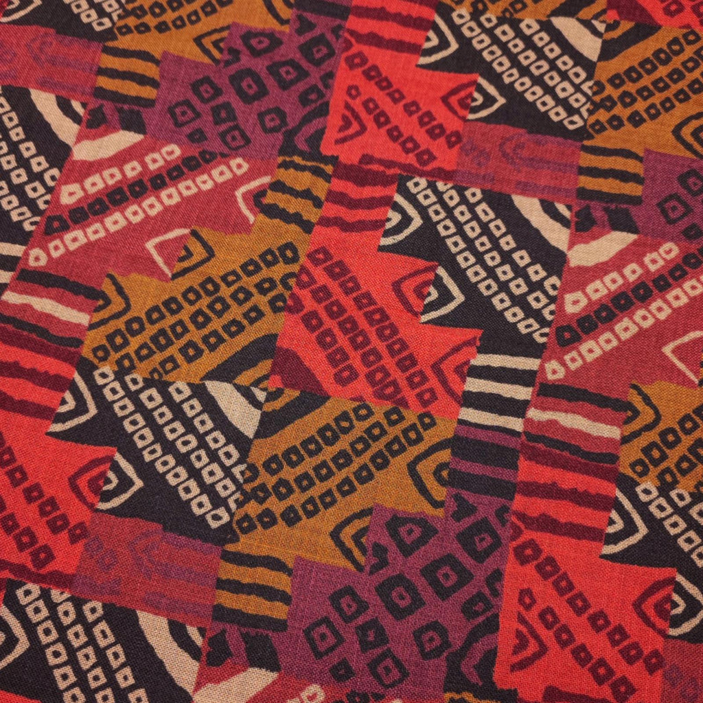 DRAKE'S Wool/Silk Made in Italy Patchwork Kelim Print Pocket Square