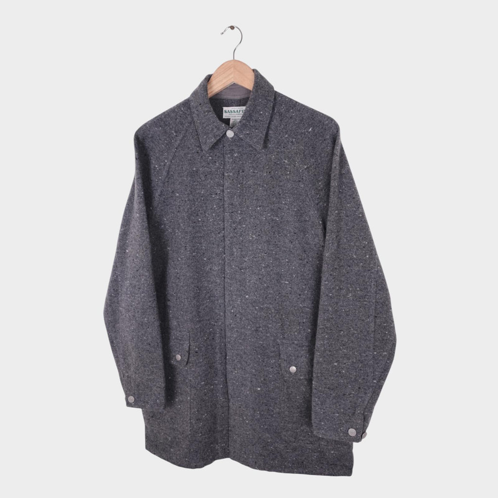 SASSAFRAS Men's Made in Japan Grey Wool Blend Fall Leaf Coat Jacket