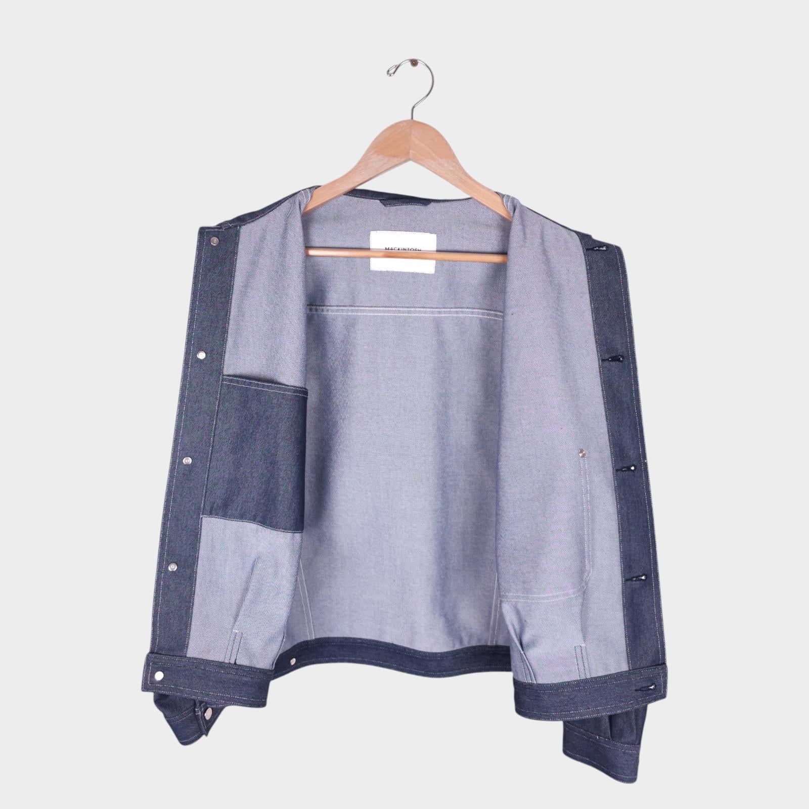 MACKINTOSH PHILOSOPHY Men's Blue Polyester Denim Cropped Jacket