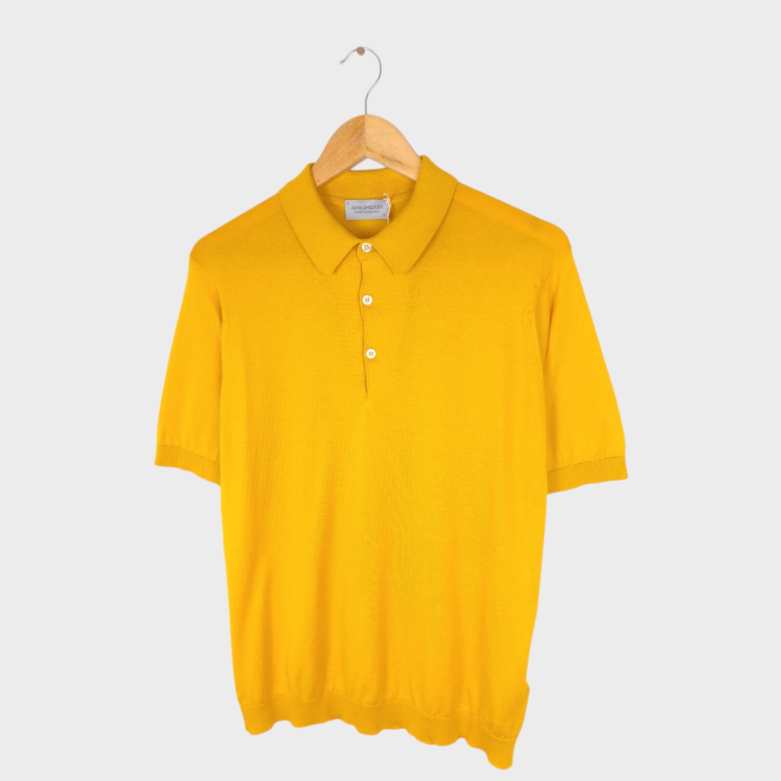 JOHN SMEDLEY Men's Lemon Zest Yellow 100% Sea Island Cotton Reid Polo Shirt