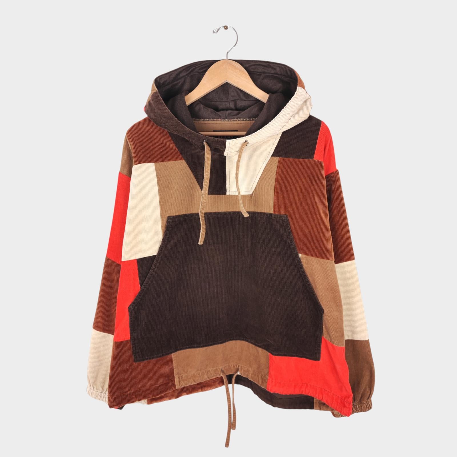 BEAMS PLUS Men's Multicoloured Military Corduroy Patchwork Smock