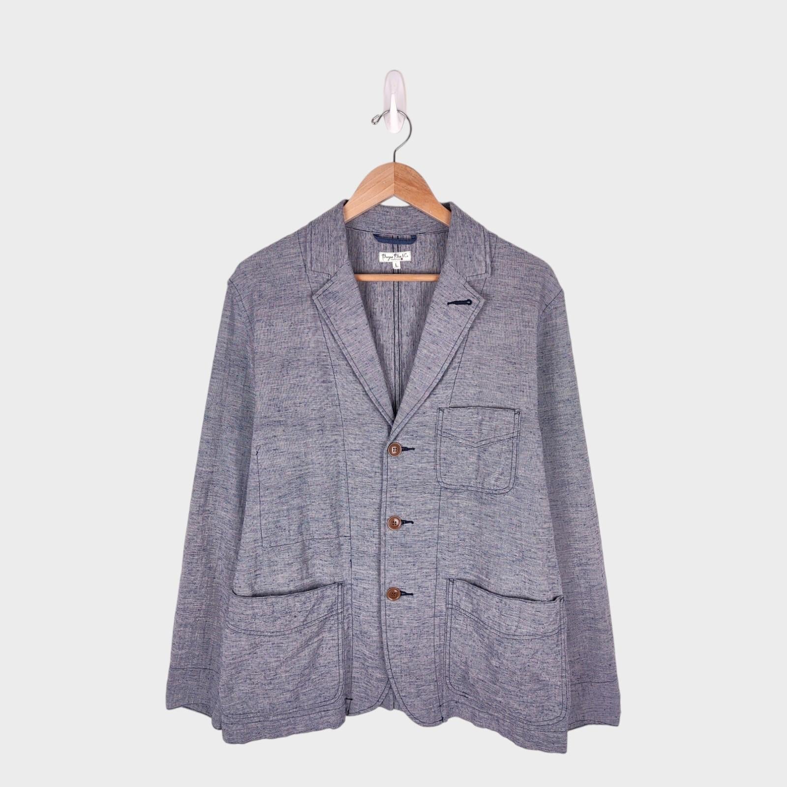 BURGUS PLUS Men's Cotton/Linen Blend Utility Jacket