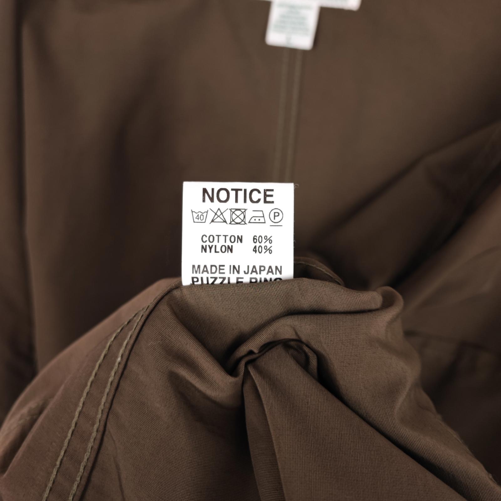SASSAFRAS Men's Made in Japan Khaki Blower Bud 60/40 Cotton Nylon Parka Jacket