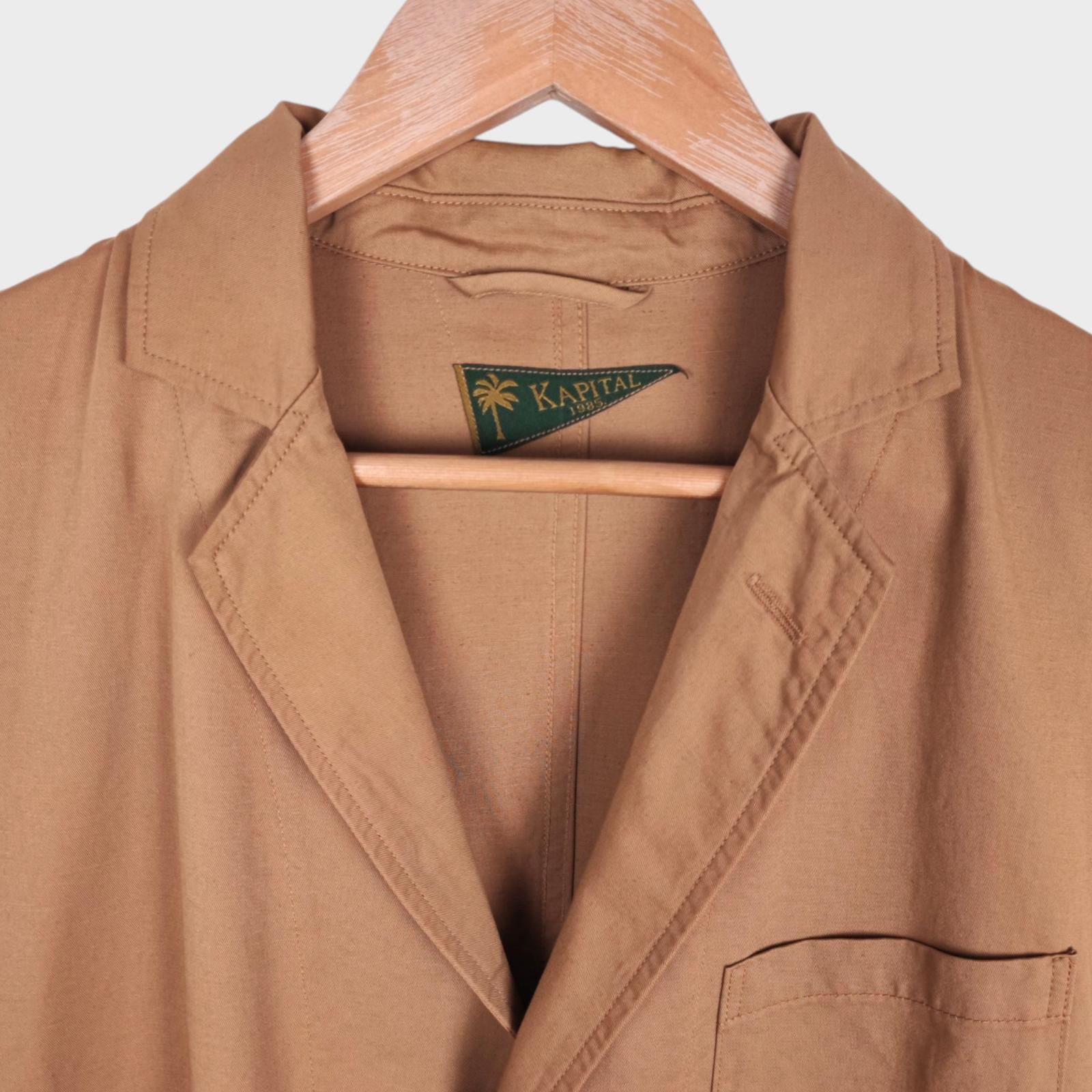 KAPITAL Men's Made in Japan Beige Detachable Bandanas Cotton/Linen Blazer Jacket