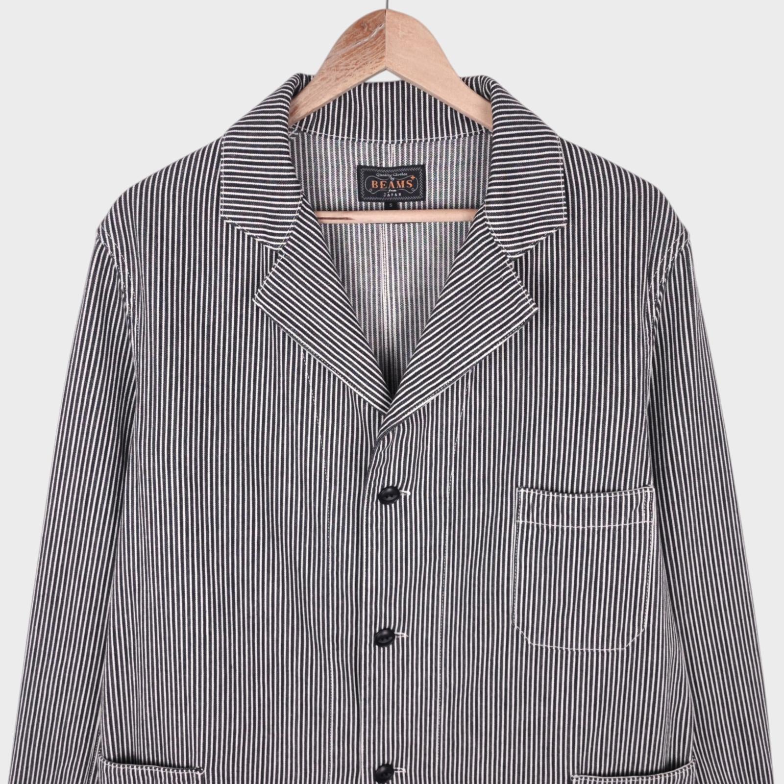 BEAMS PLUS Men's Hickory Striped Chore Jacket