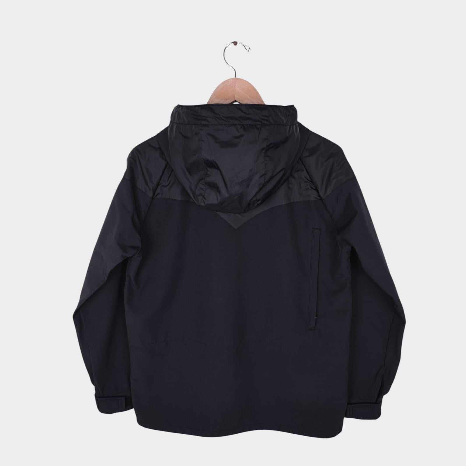 BEAMS PLUS Men's Black 60/40 Cotton Nylon Hooded Mountain Parka Jacket