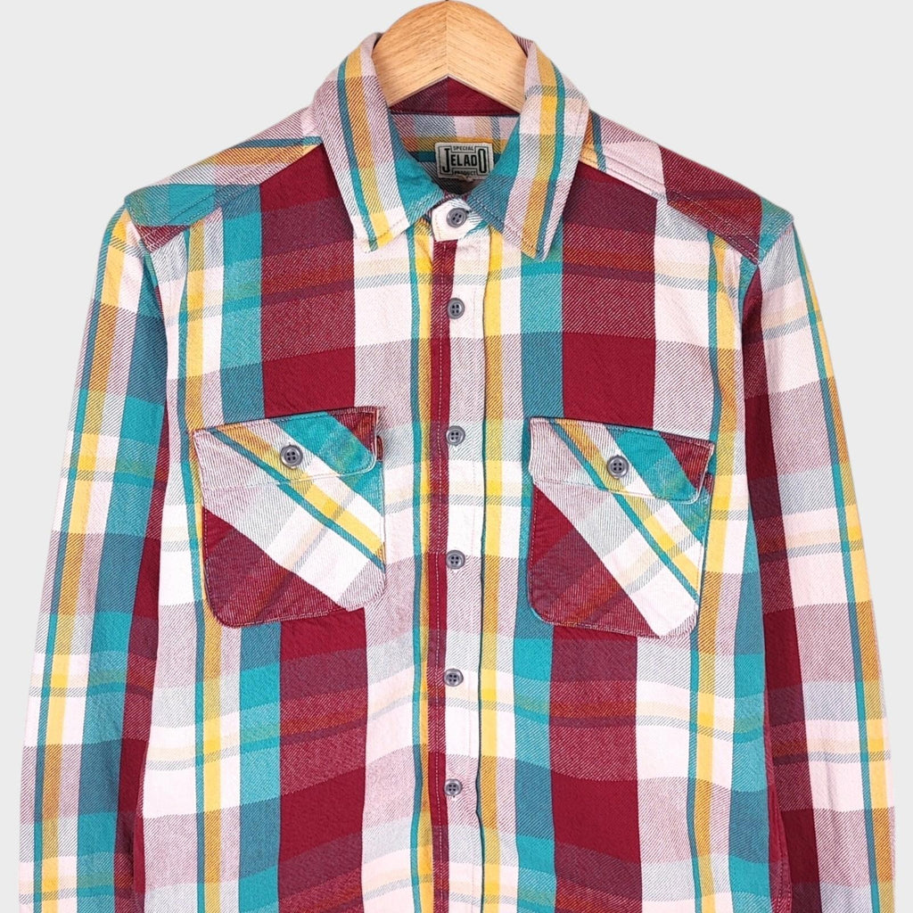 JELADO Men's Multicoloured Soft Twill Check Shirt