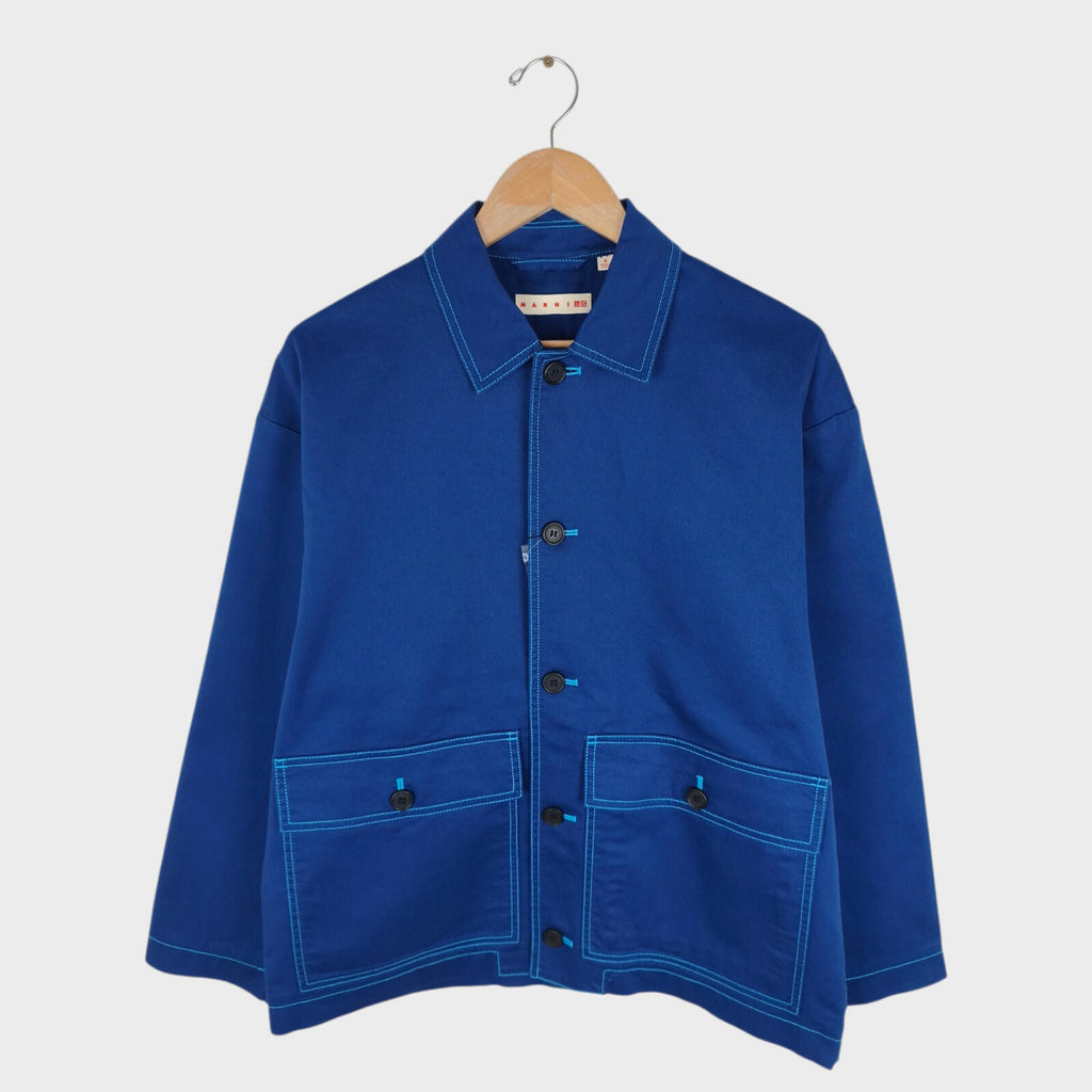 MARNI x UNIQLO Men's Blue Cotton Twill Utility Chore Jacket