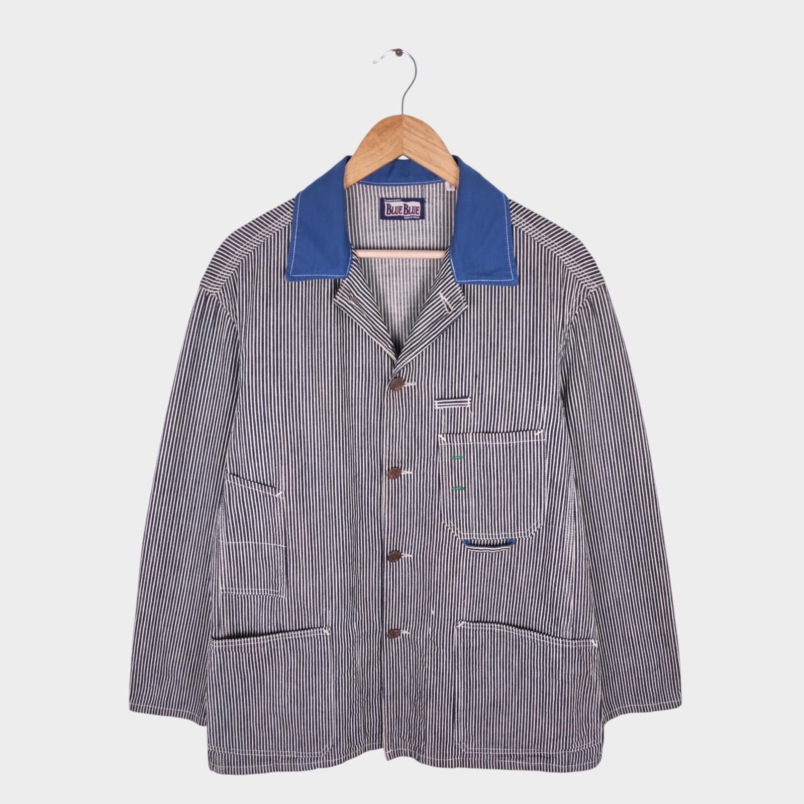 BLUE BLUE JAPAN Men's Made in Japan Hickory Stripe Chore Jacket