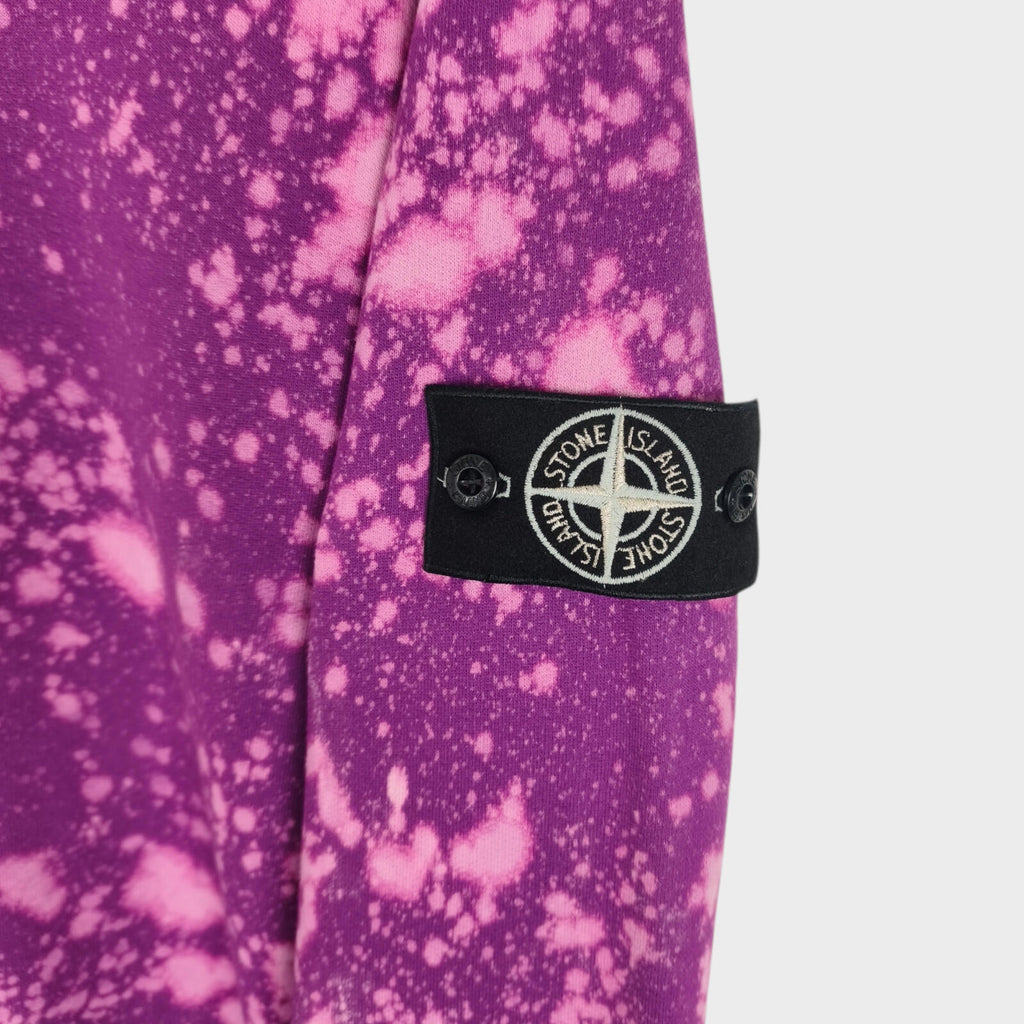 STONE ISLAND Men's Purple Custom Acid Dye Compass Badge Sweatshirt