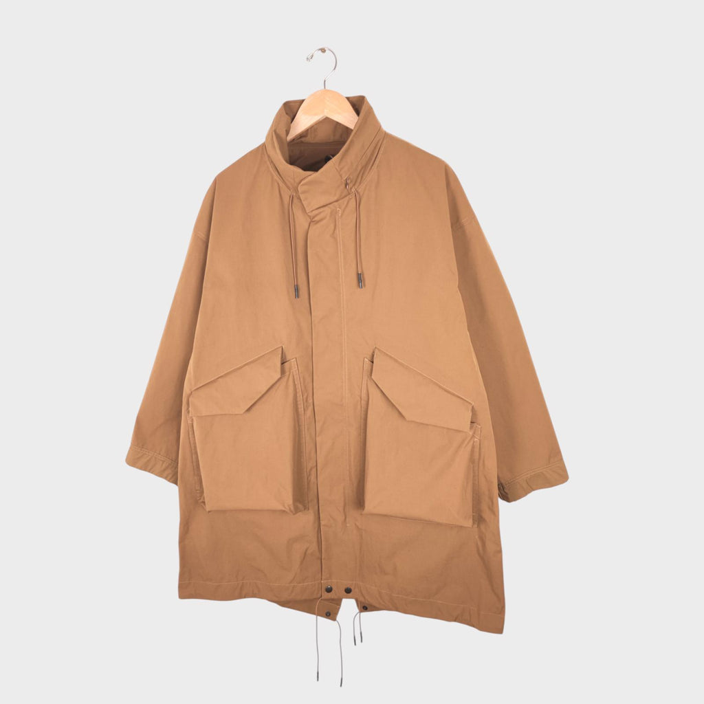 NORBIT BY HIROSHI NOZAWA Men's Coyote Beige Fishtail Wide Parka Coat Jacket - L