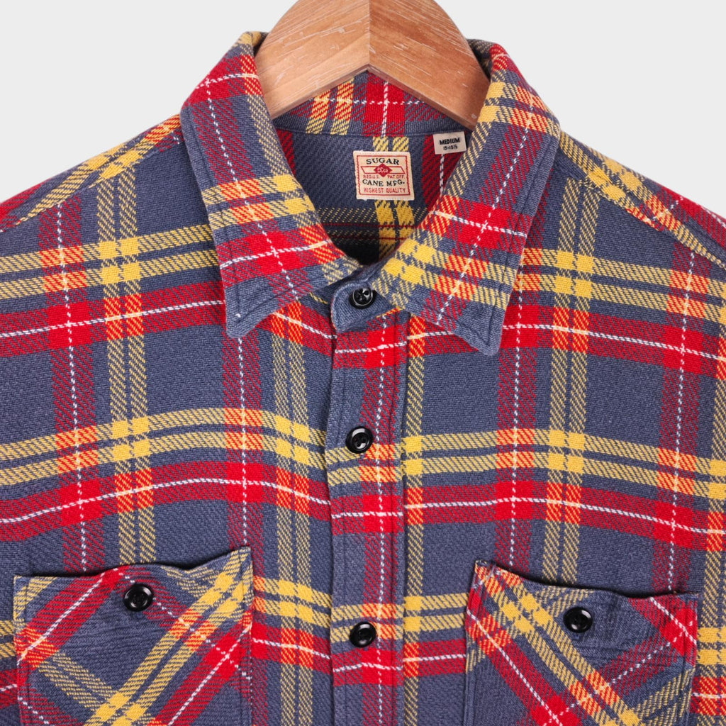 SUGAR CANE Men's Made in Japan Checked Soft Twill Work Shirt