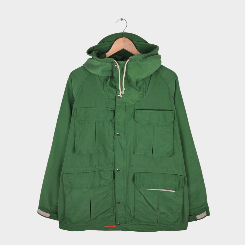 BEAMS PLUS Men's Green 60/40 Cotton Blend Hooded Mountain Parka Jacket