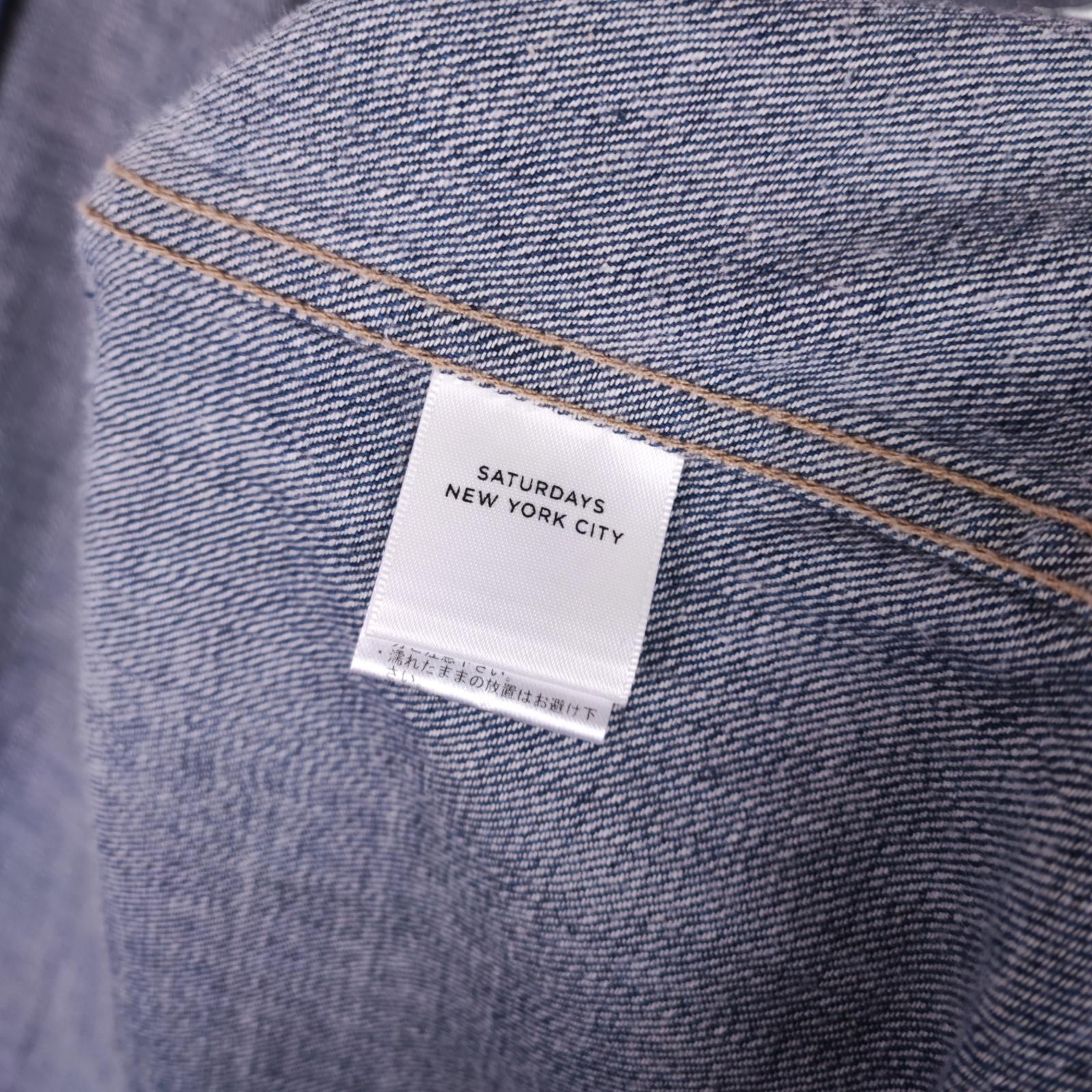 SATURDAYS NYC Men's Blue Denim Utility Chore Jacket