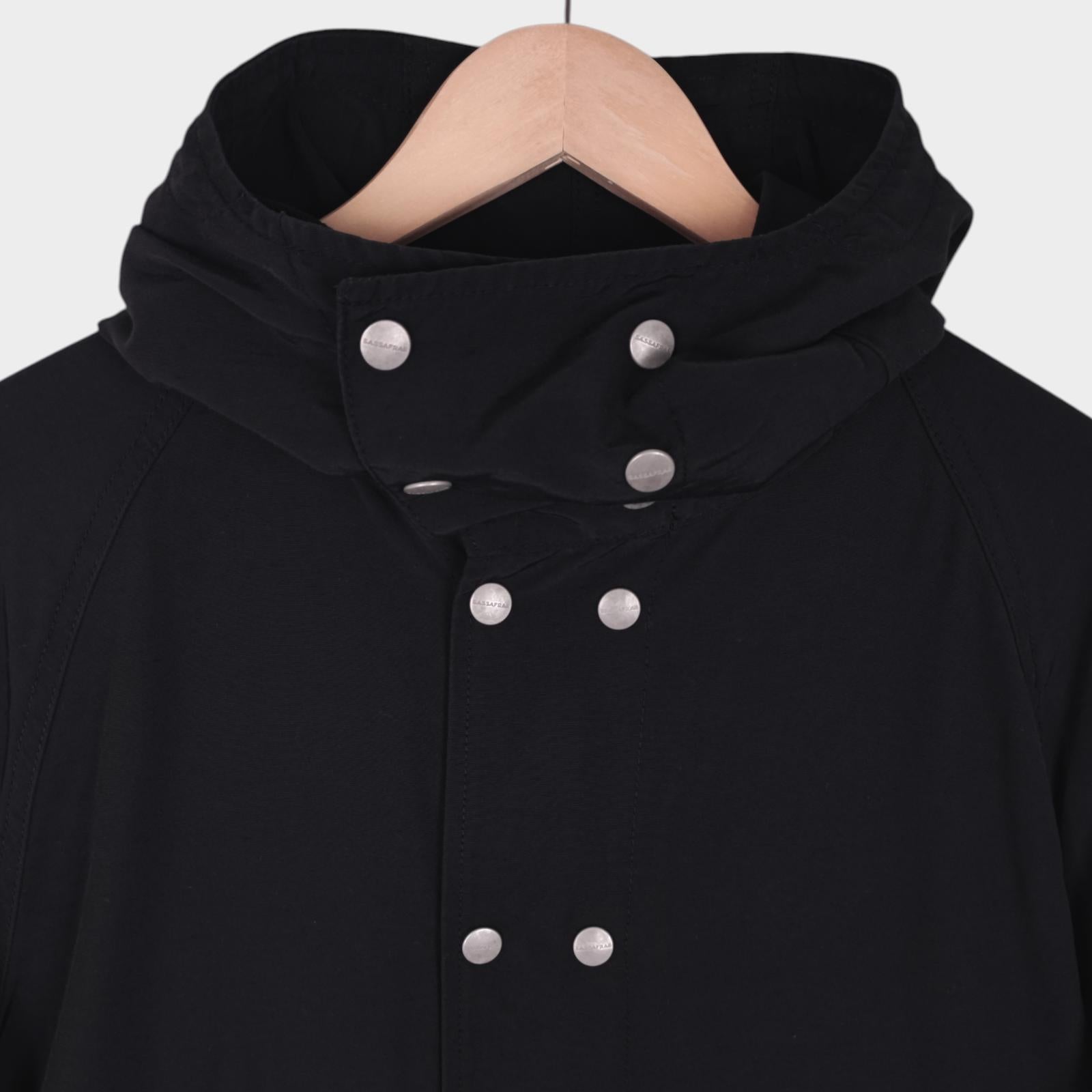 SASSAFRAS Men's Made in Japan Black 60/40 Cotton Nylon Blower Bud Parka Jacket