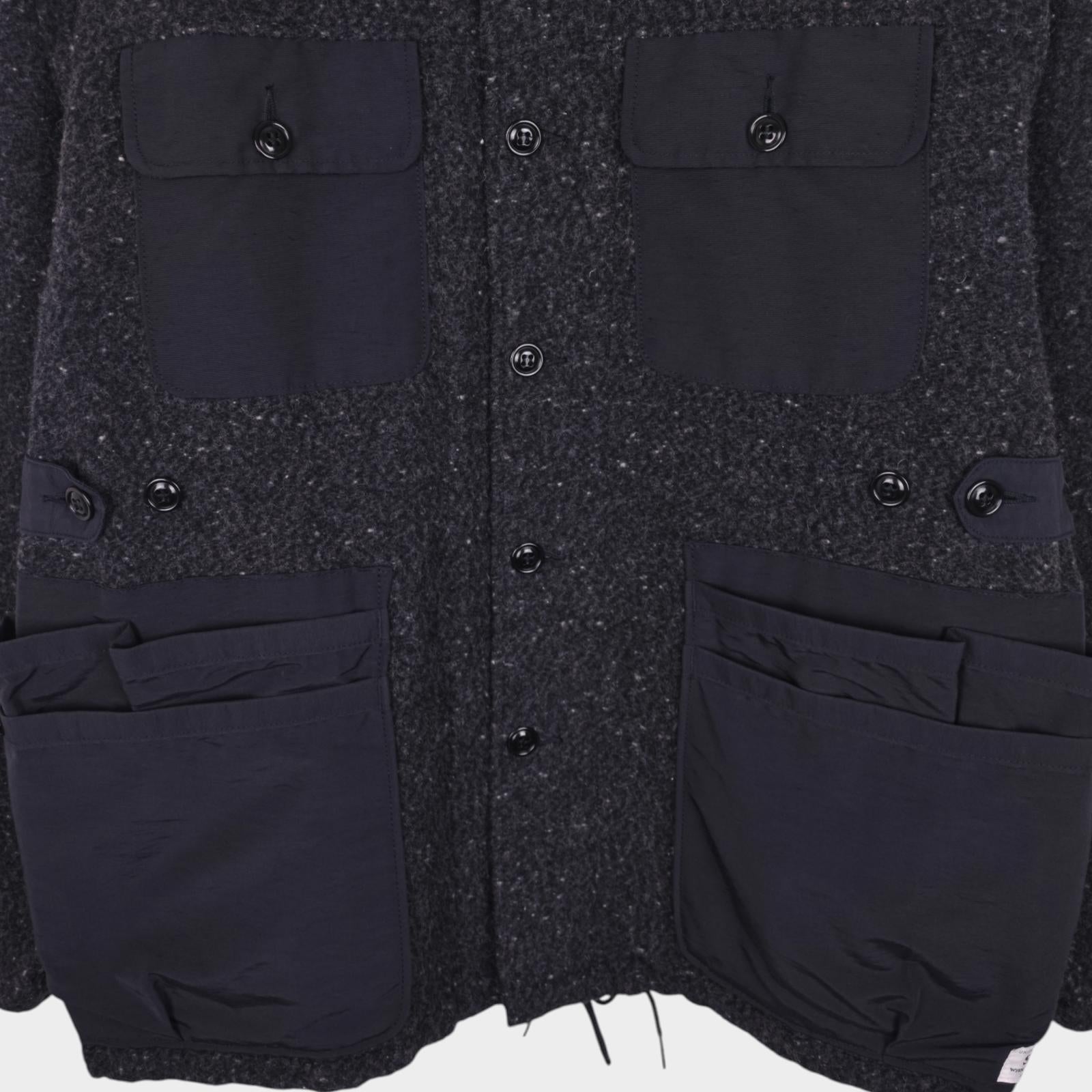 SASSAFRAS Men's Made in Japan Grey Wool Blend Garden Hole Jacket