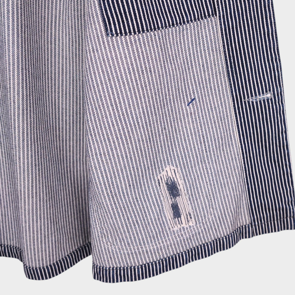 BLUE BLUE JAPAN Men's Made in Japan Hickory Stripe Shawl Collar Cotton Chore Jacket