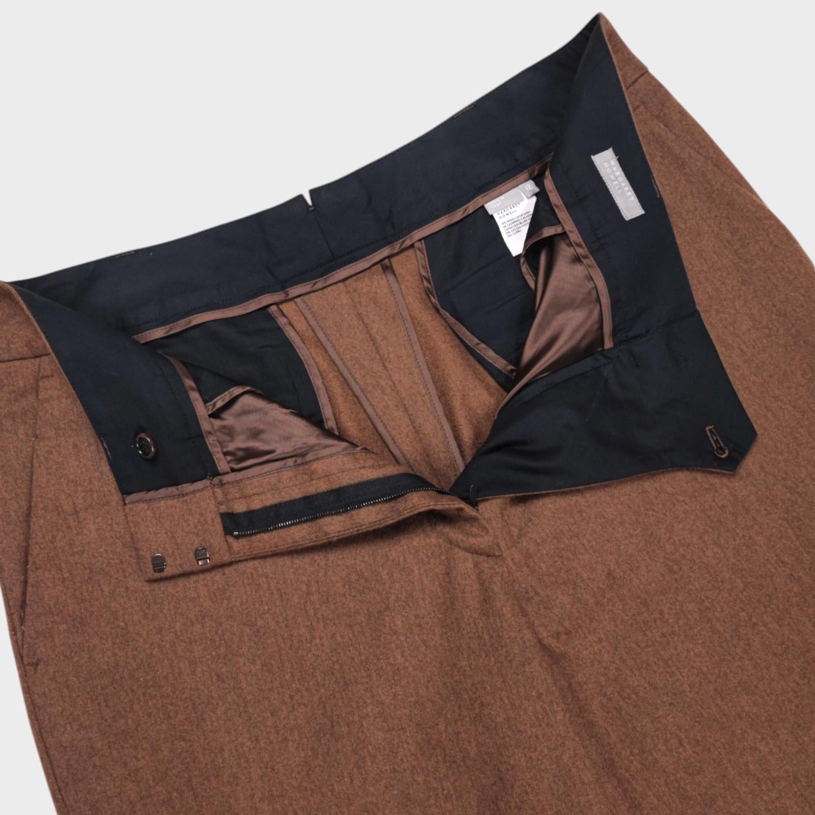 MARGARET HOWELL Women's Brown Made in Italy Wool Cashmere Trousers