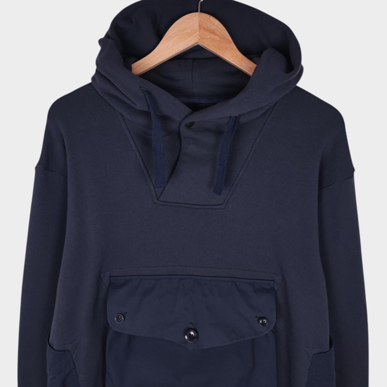 NORBIT BY HIROSHI NOZAWA Men's Dark Navy Shawl Collar Sweat Hoodie