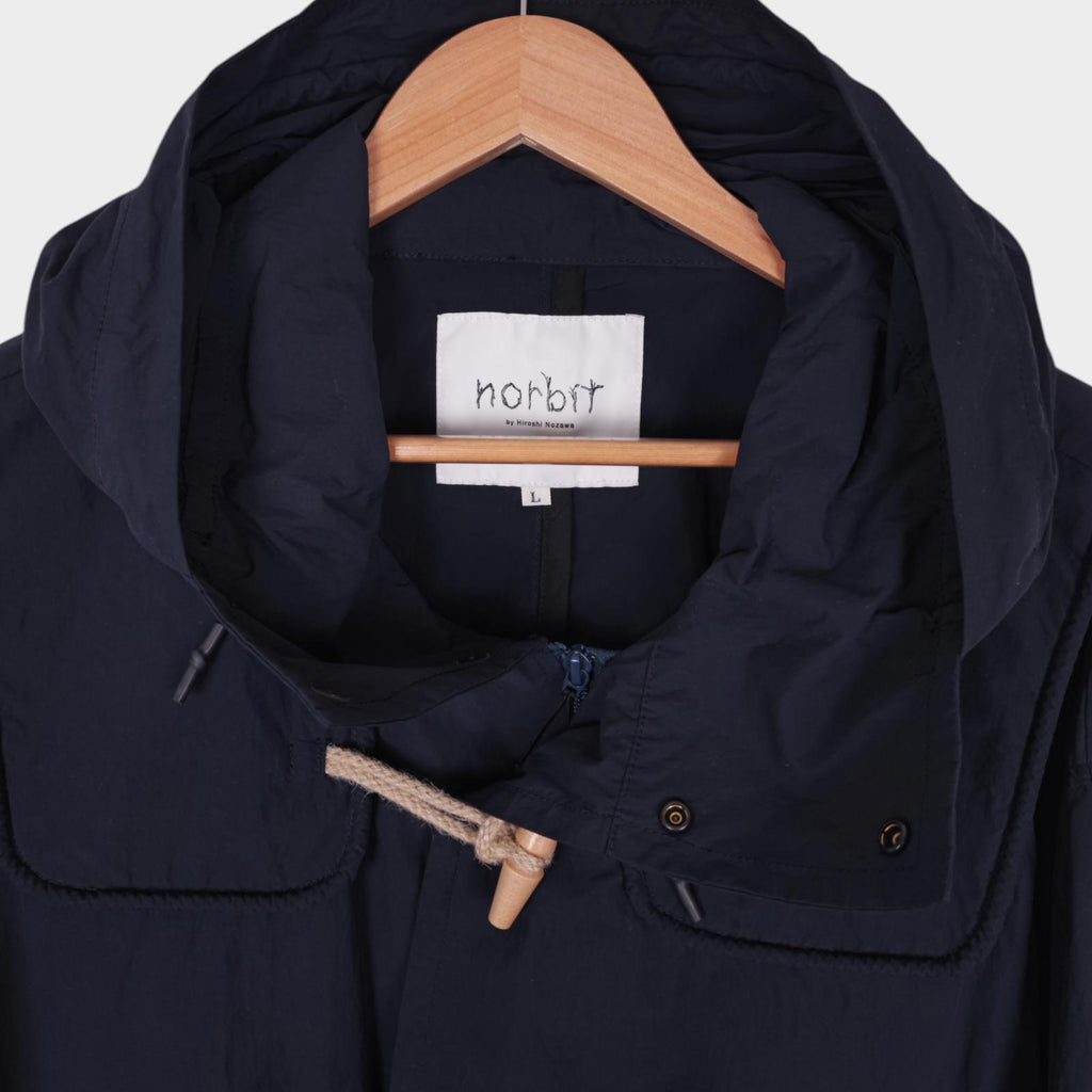 NORBIT BY HIROSHI NOZAWA Men's Navy Water Repellent Nylon Duffle Mod Coat Jacket