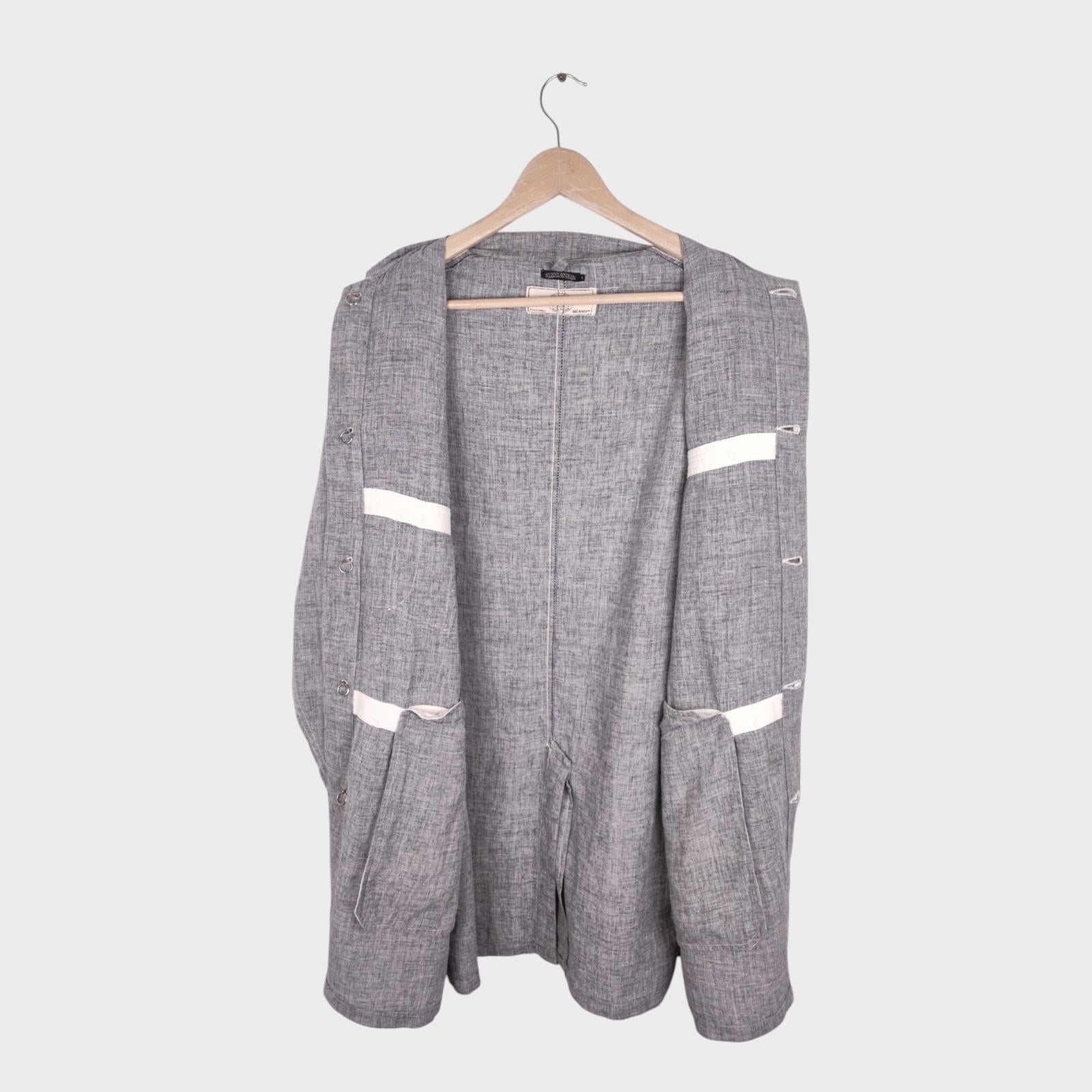 BEAMS PLUS x SUNNY SPORTS Men's Grey Made in Japan 100% Linen Shop Coat