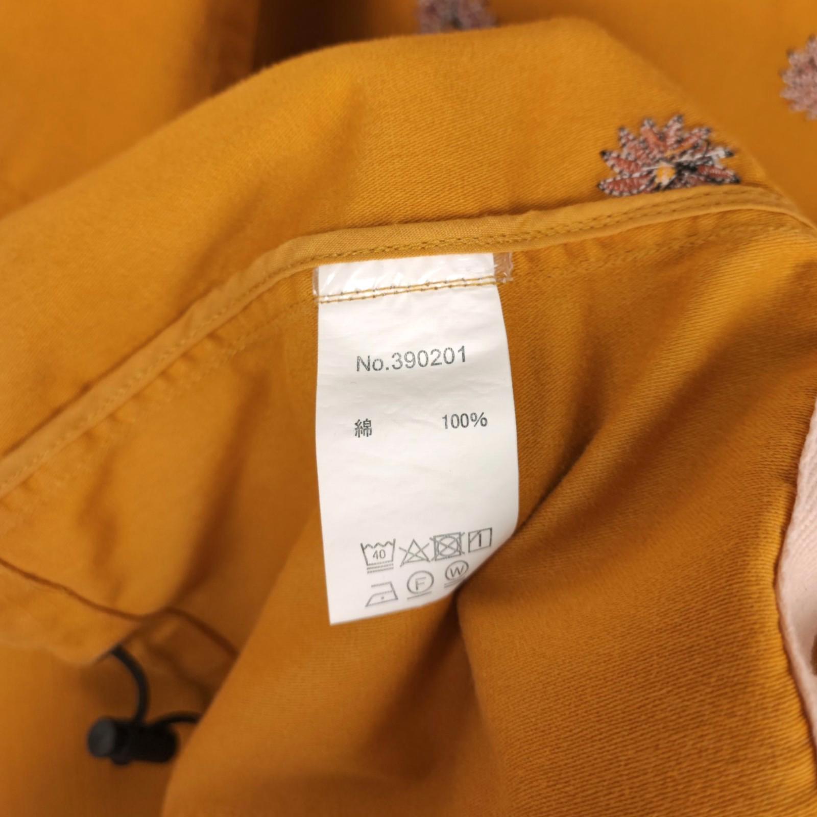 GO SLOW CARAVAN Men's Yellow Embroidered Chore Jacket