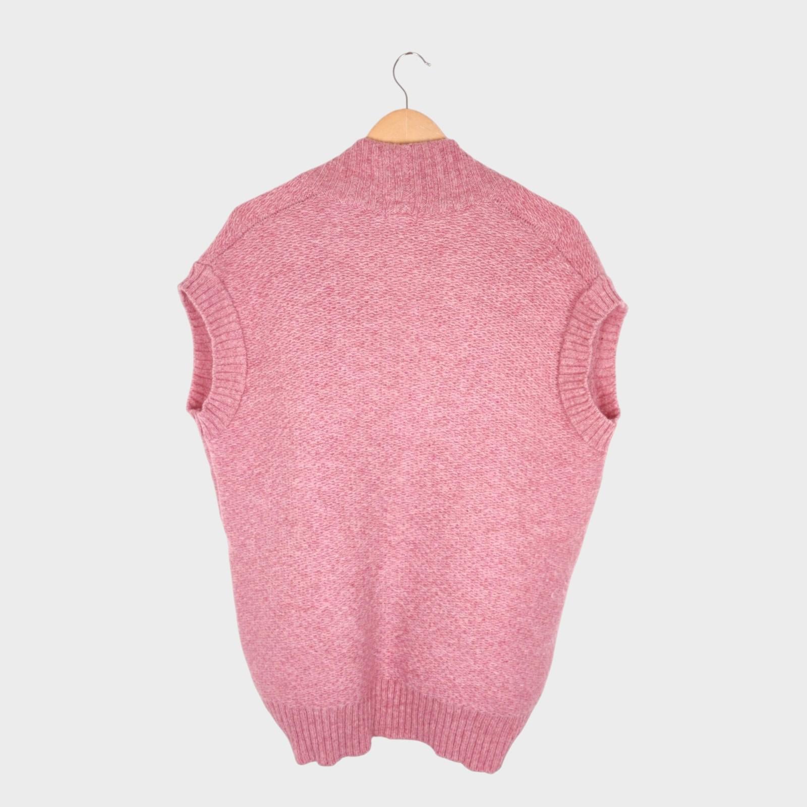 TENDER CO Men's Made in Scotland Pink Wide Rib Serpentine Vest