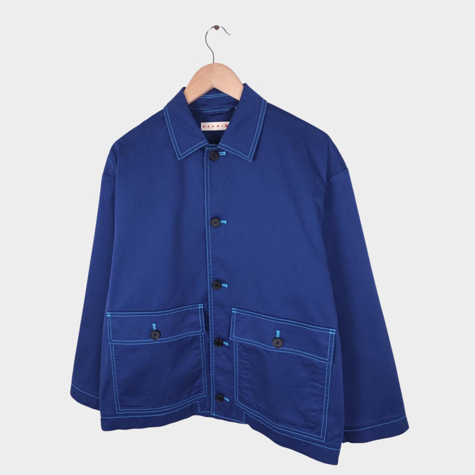 MARNI x UNIQLO Men's Blue Cotton Twill Work Chore Jacket