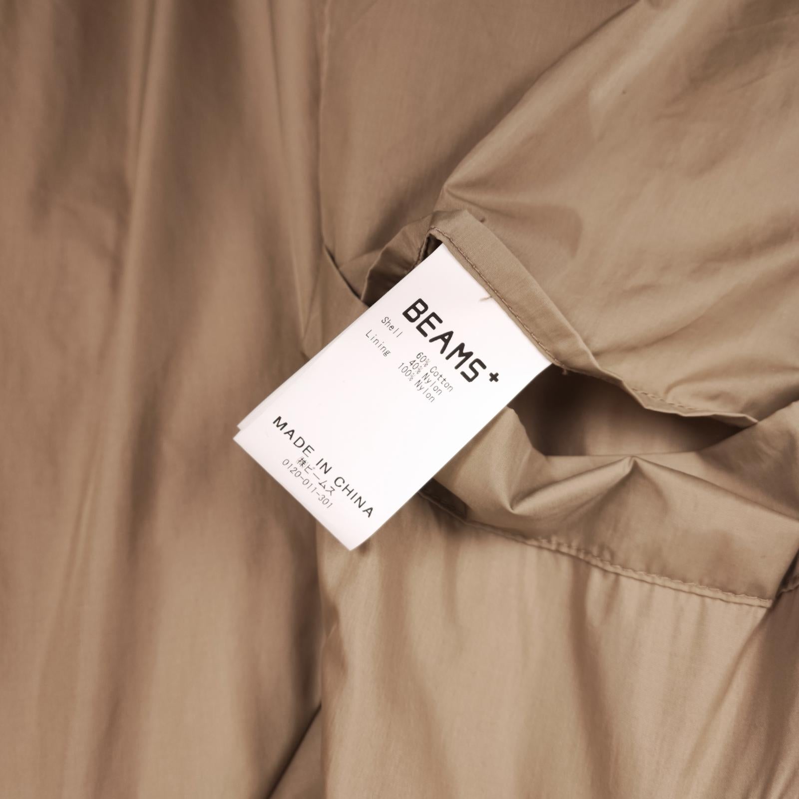 BEAMS PLUS Men's Orange 60/40 Cotton Blend Hooded Mountain Parka Jacket
