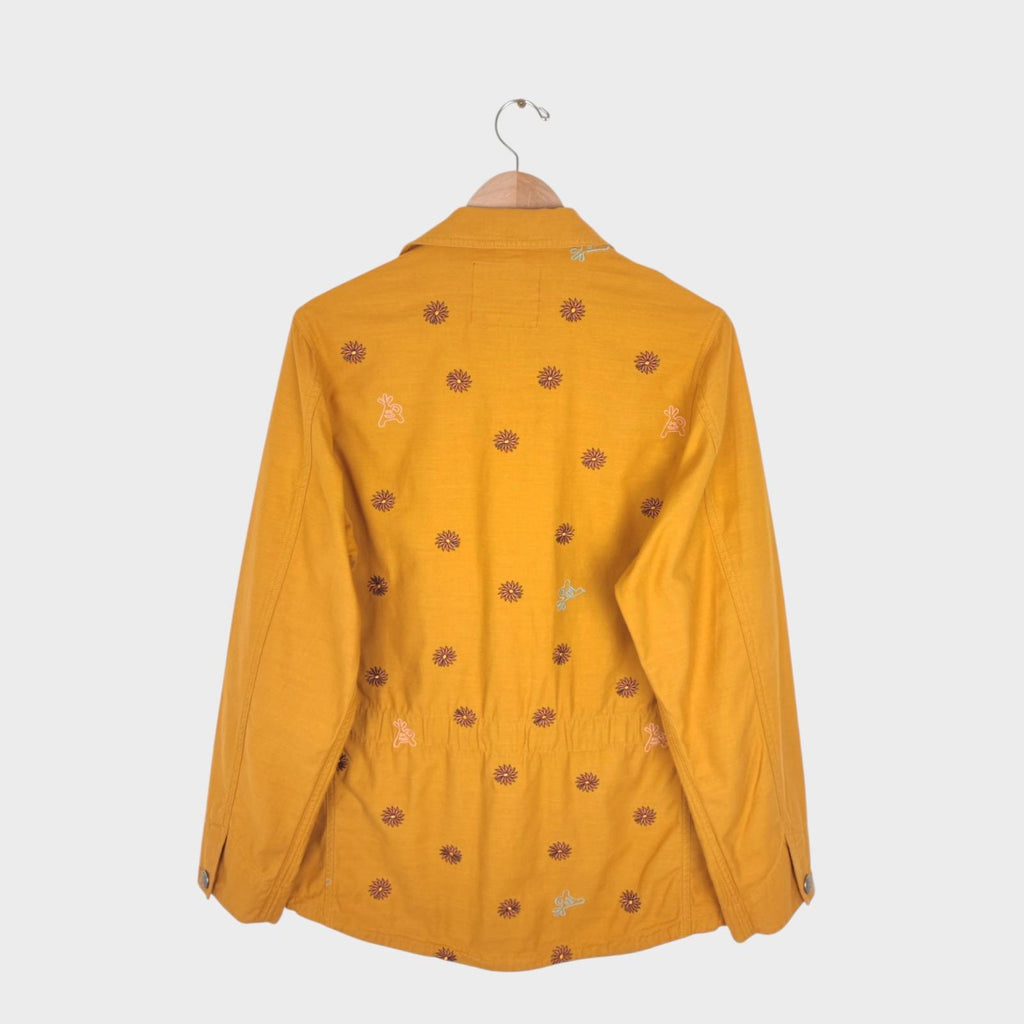 GO SLOW CARAVAN Men's Yellow Embroidered Chore Jacket