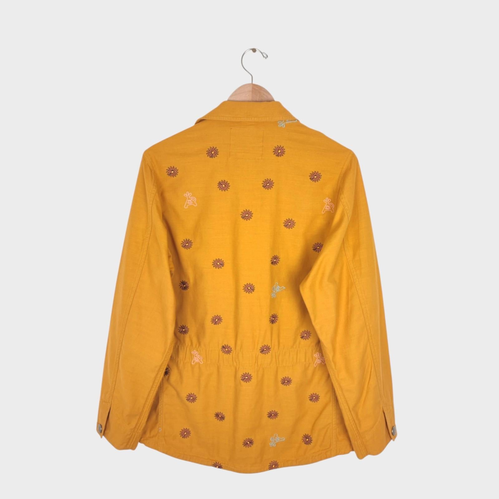 GO SLOW CARAVAN Men's Yellow Embroidered Chore Jacket
