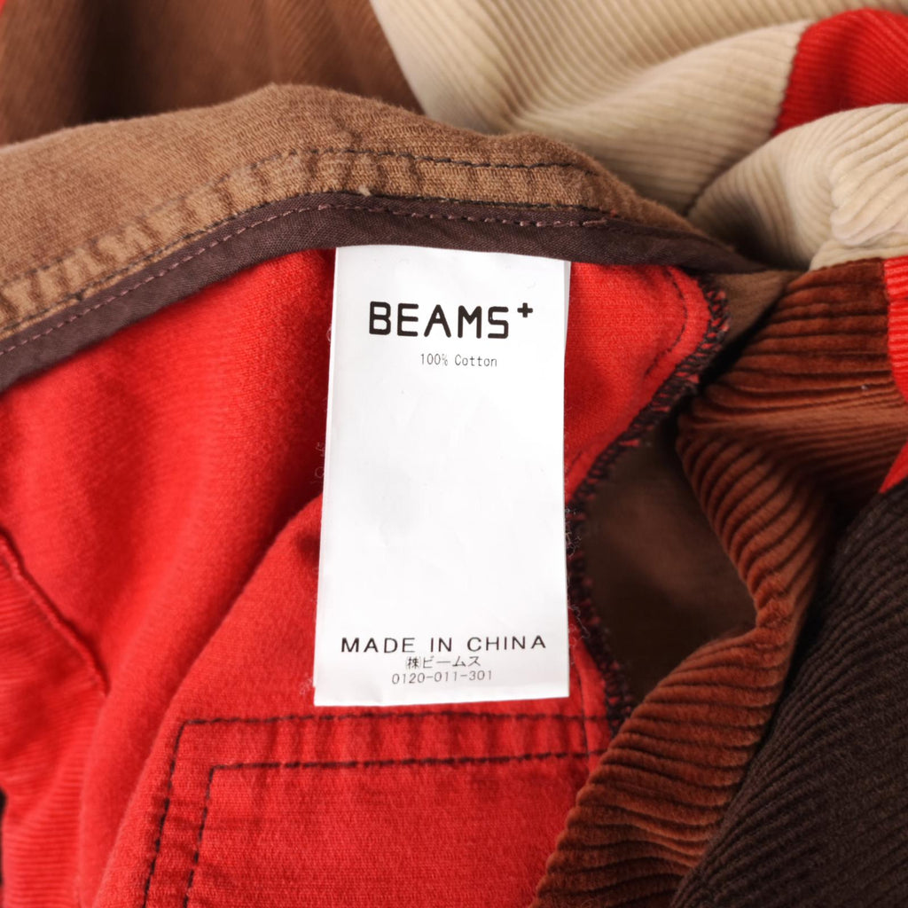 BEAMS PLUS Men's Multicoloured Military Corduroy Patchwork Smock