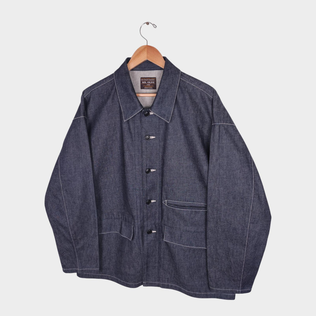 MR.OLIVE Men's Made in Japan Oversized Fit Denim Chore Jacket