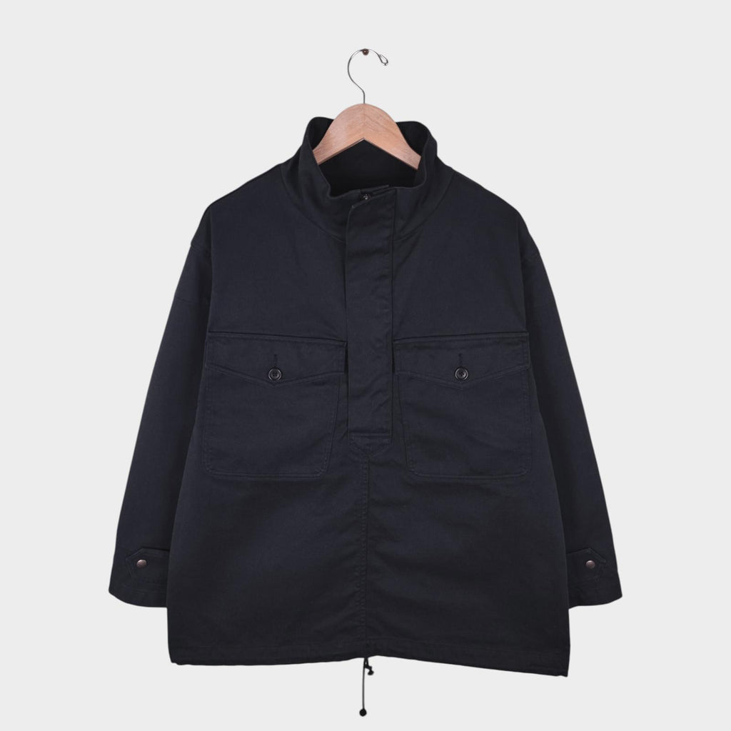 MHL MARGARET HOWELL Men's Black Heavyweight Relaxed Fit Jacket Smock