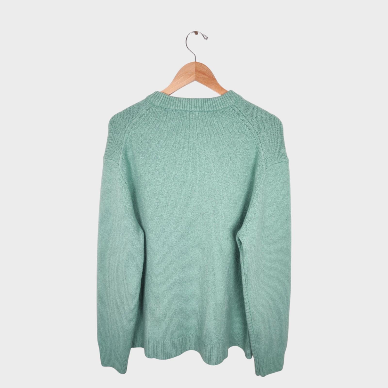 ARKET Men's Mint Green Cotton Blend Jumper