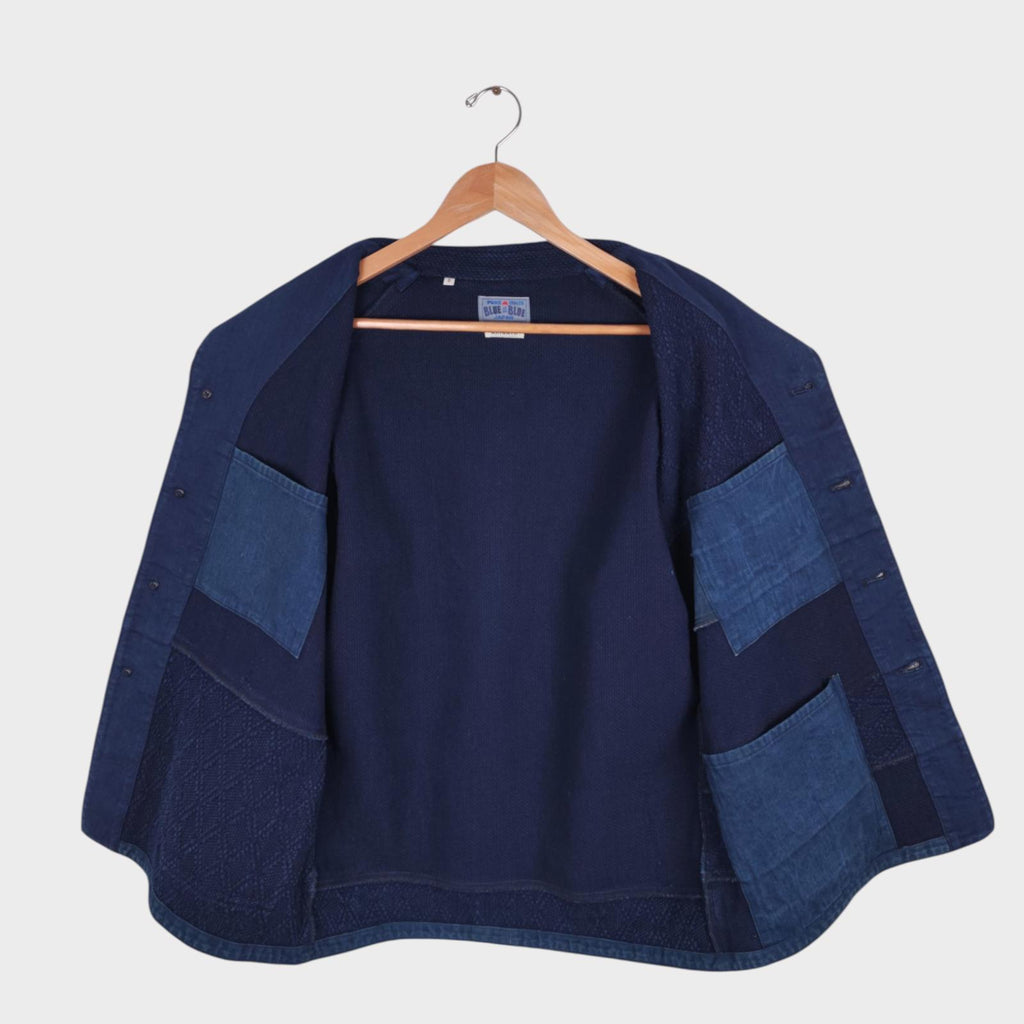 BLUE BLUE JAPAN Men's Made in Japan Blue Sashiko Boro Patchwork Chore Jacket