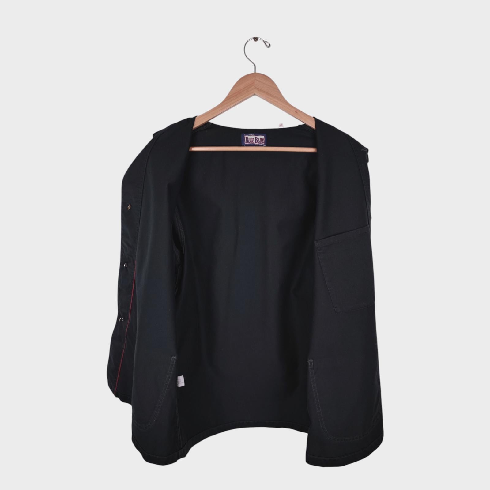 BLUE BLUE JAPAN Men's Made in Japan Black Shawl Collar Cotton Chore Jacket