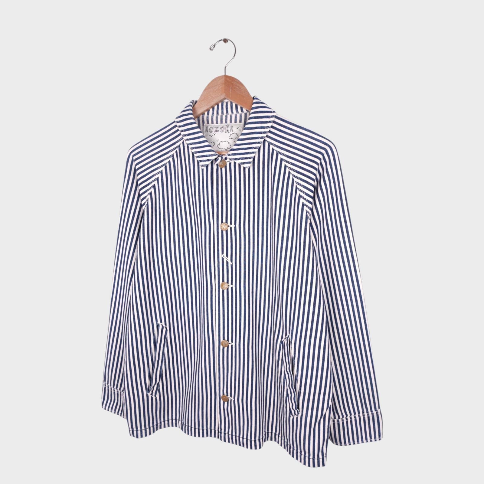 AOZORA BLUE HEAVEN Japan Men's Blue Hickory Stripe Chore Jacket