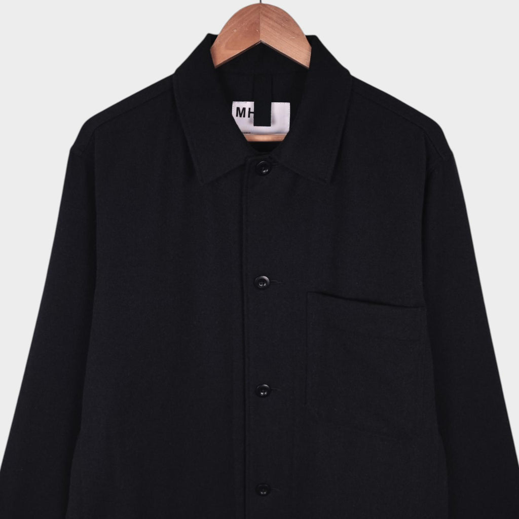 MHL MARGARET HOWELL Men's Black 100% Wool Blouson Jacket
