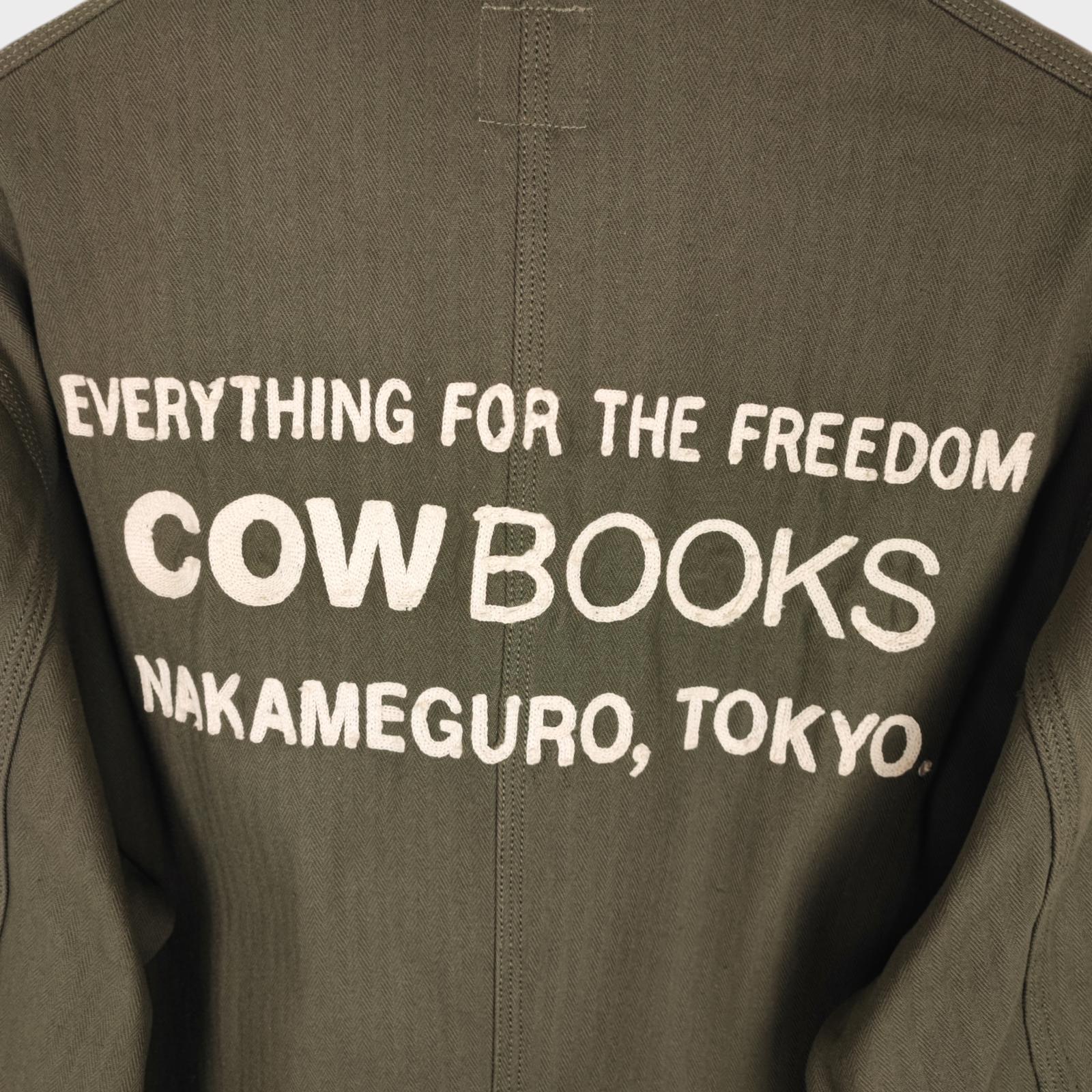 MOUNTAIN RESEARCH x COW BOOKS Men's Made in Japan Khaki Herringbone Cotton Coat